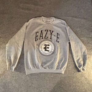 Eazy-E Compton Graphic Sweatshirt Mens Medium Gray Ruthless Records Hip Hop Crew